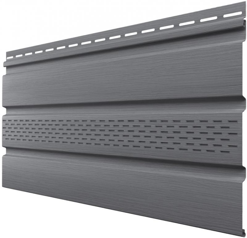 Софит частично перфорированный, серый ( бруния) 3 м  Софит частично перфорированный, серый ( бруния) 3 м