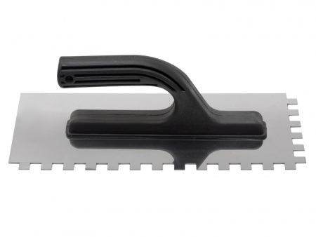 Гладилка зубчатая нерж. сталь,  пластиковая рукоятка, 130х270мм, зуб 10х10мм (шт)